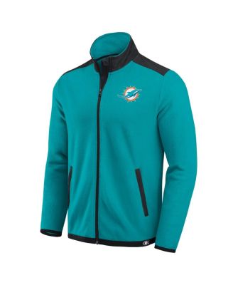 Men's Aqua Miami Dolphins Color Block Polar Fleece Full-Zip Jacket