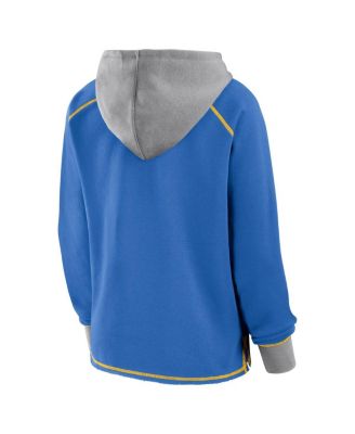 Women's Powder Blue Los Angeles Chargers Boom Fleece Pullover V-Neck Hoodie