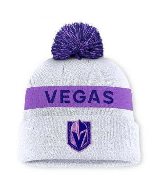 Fanatics - Men's White Vegas Golden Knights Hockey Fights Cancer Cuffed Knit Hat with Pom