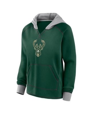 Women's Hunter Green Milwaukee Bucks Boom Pullover Hoodie