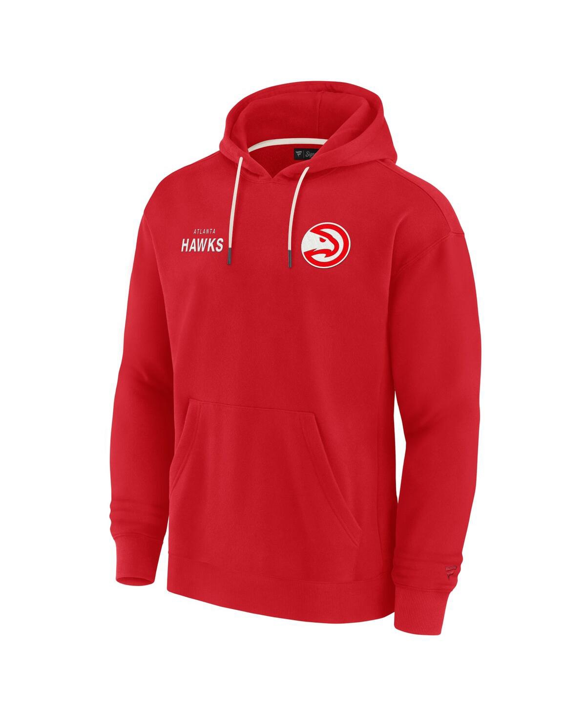 Shop Fanatics Men's And Women's Red Atlanta Hawks Elements Super Soft Fleece Pullover Hoodie