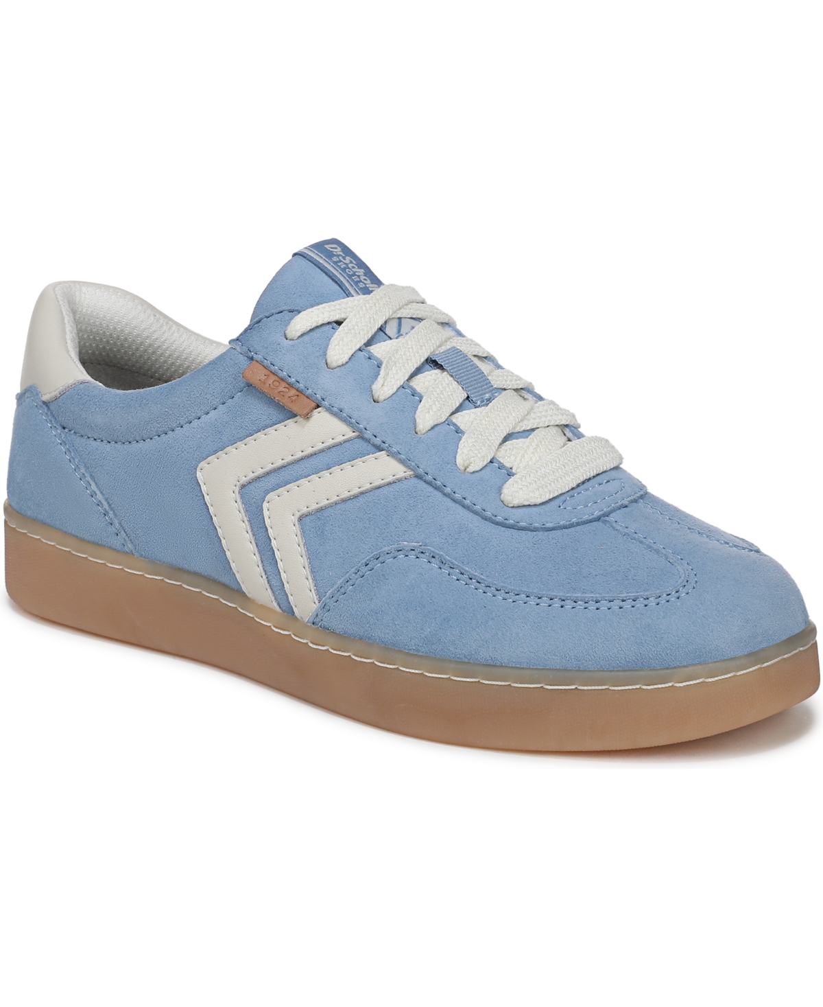 Shop Dr. Scholl's Women's Rebel Sport Lace Up Sneakers In Blue Sky Suede,leather