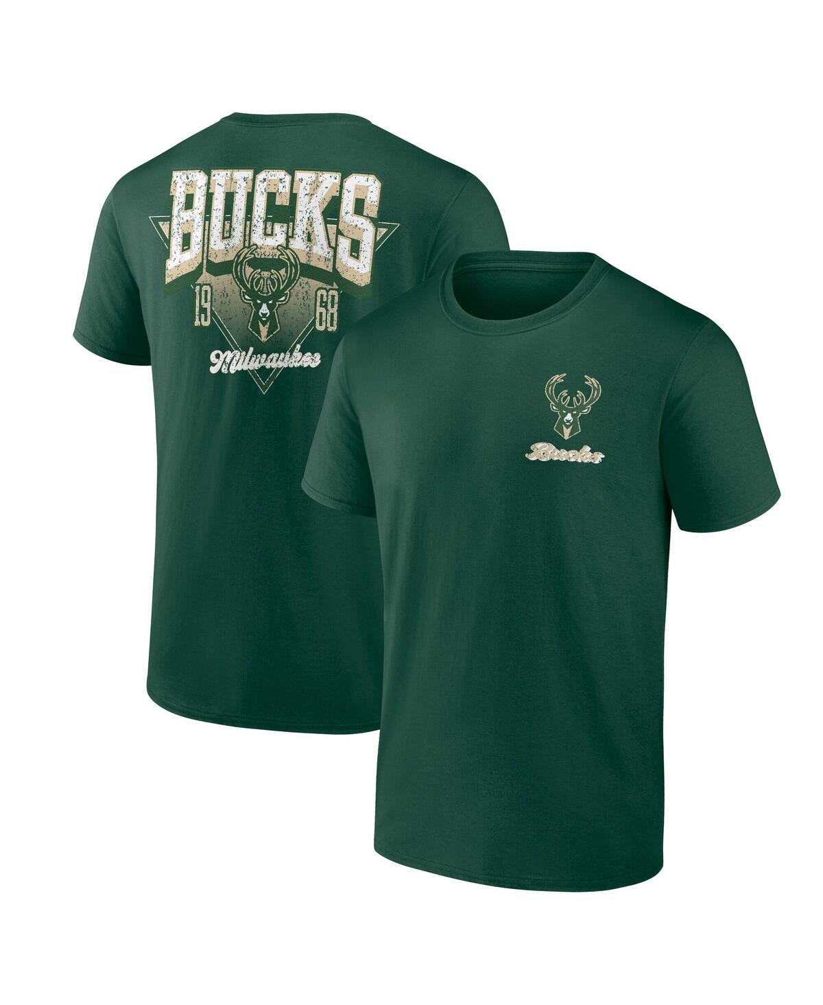 Logo Athletic Men's Hunter Green Milwaukee Bucks Never Over T-shirt In Hunter Green