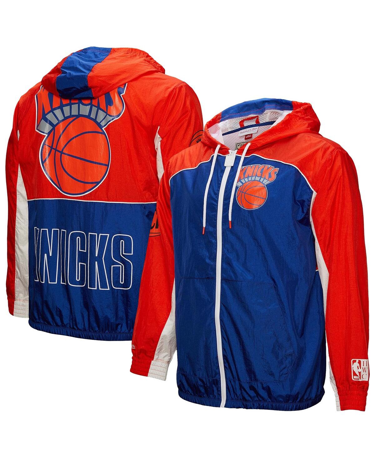 Mitchell & Ness Men's Blue New York Knicks Hardwood Classics Big Shot Premium Full-zip Windbreaker Jacket In Blue