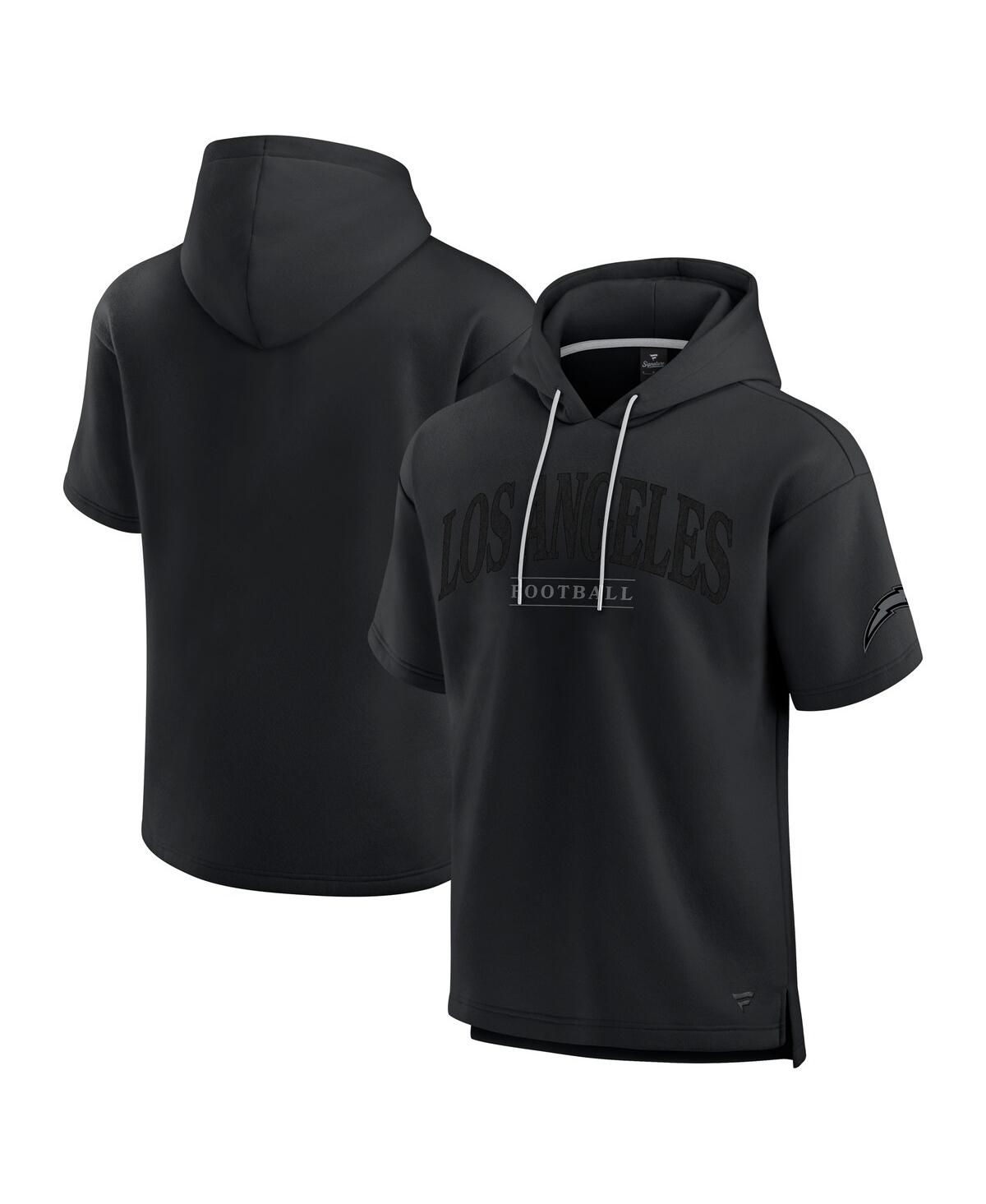 Fanatics Men's And Women's Black Los Angeles Chargers Elements Ready Short Sleeve Pullover Hoodie In Black
