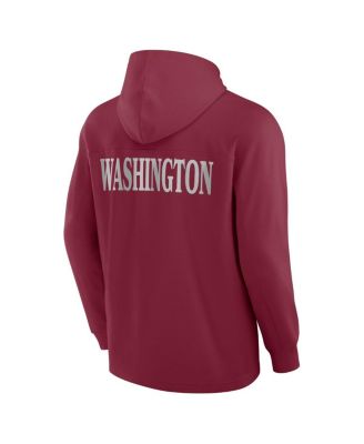 Men's Burgundy Washington Commanders Elements Blaze Tri-Blend Long Sleeve Hoodie T-Shirt