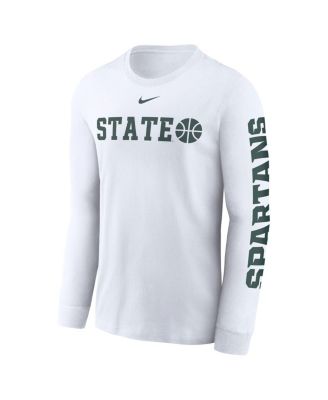 Men's White Michigan State Spartans Basketball Icon Two-Hit Long Sleeve T-Shirt