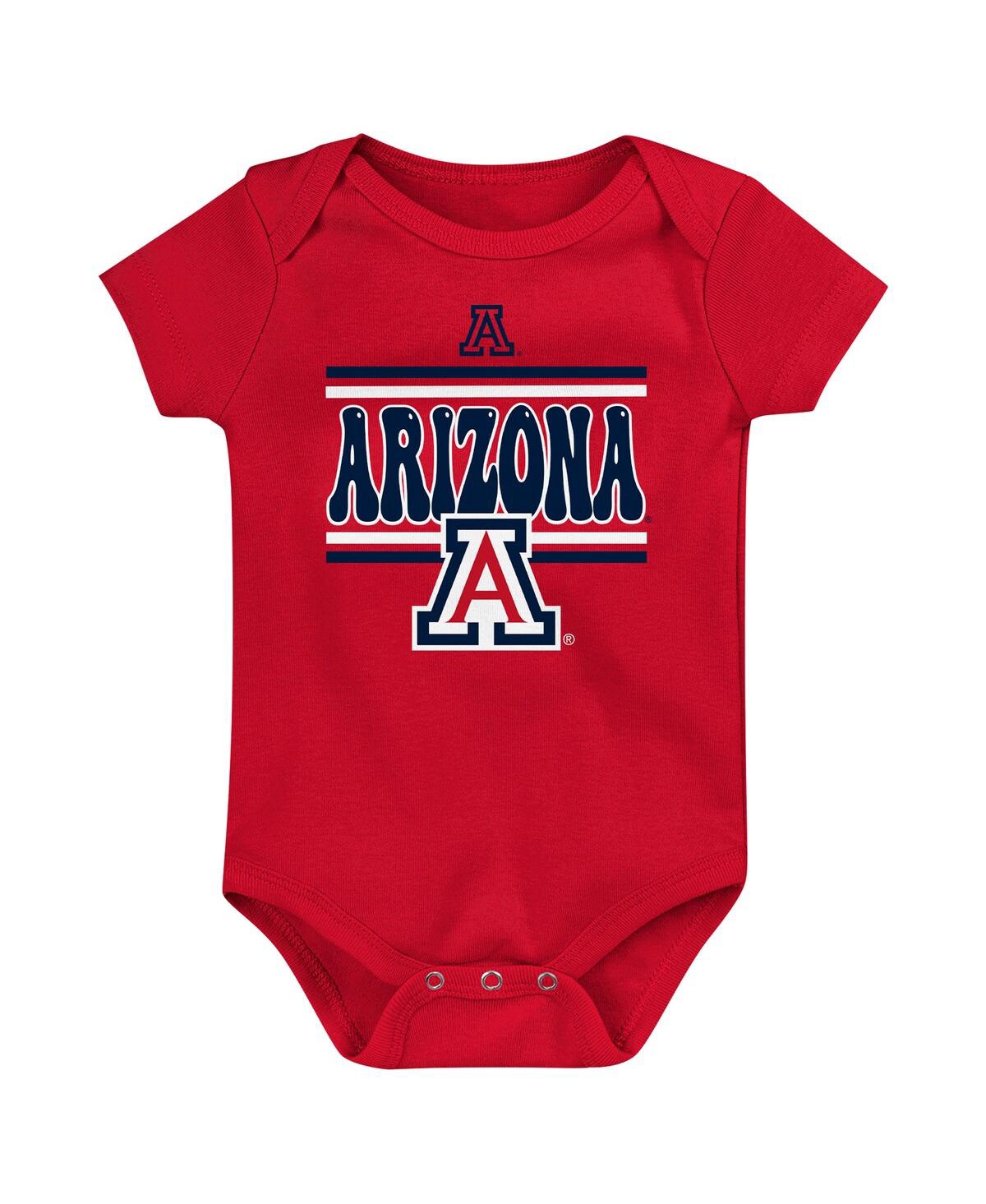 Outerstuff Newborn Navy Arizona Wildcats Sunday Comics 3-pack Bodysuit Set In Navy