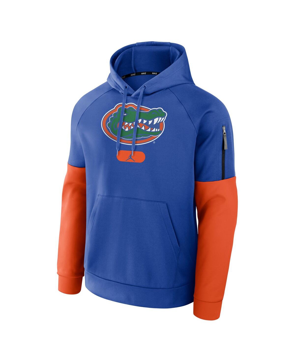 JORDAN MEN'S ROYAL FLORIDA GATORS FITNESS RAGLAN PERFORMANCE PULLOVER HOODIE 