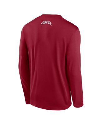 Men's Crimson Oklahoma Sooners On-Court Basketball Shootaround Performance Long Sleeve T-Shirt