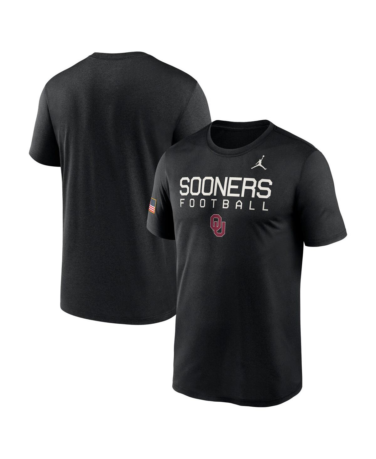 Jordan Men's Black Oklahoma Sooners 2024 Military Appreciation Legend Performance T-shirt In Black
