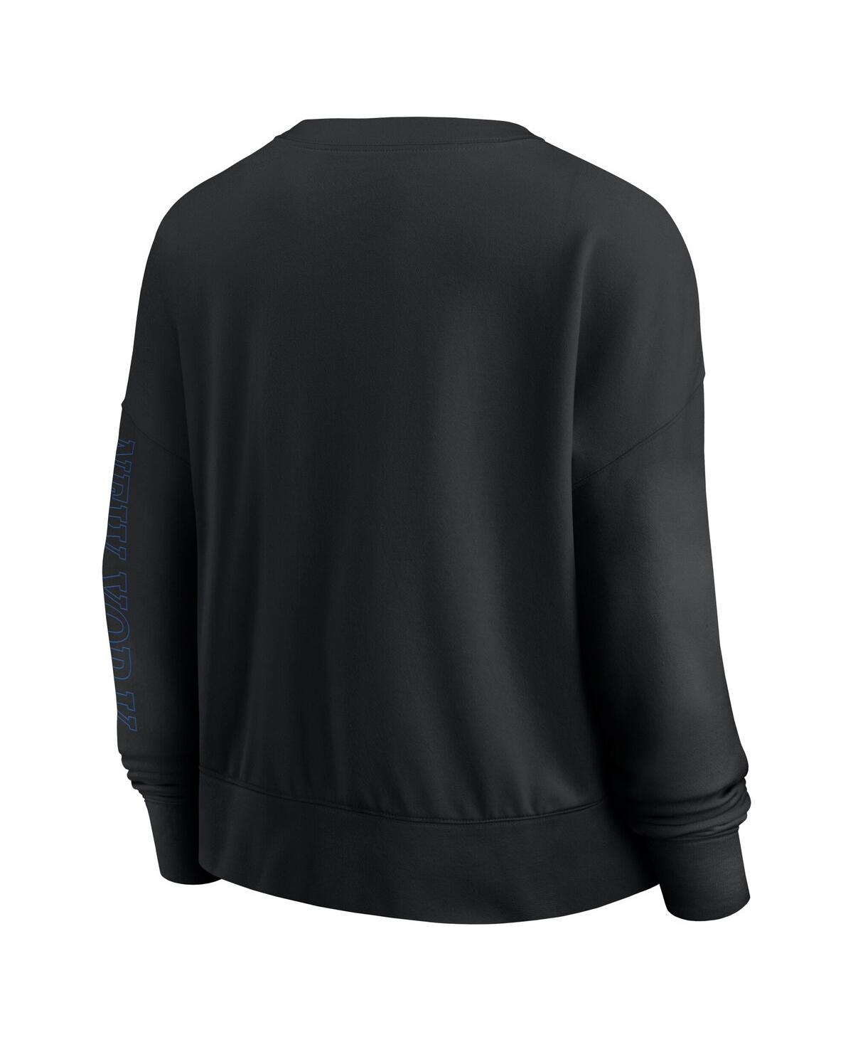 FANATICS BLACK NEW YORK KNICKS OVERSIZED GAME DAY PULLOVER SWEATSHIRT 