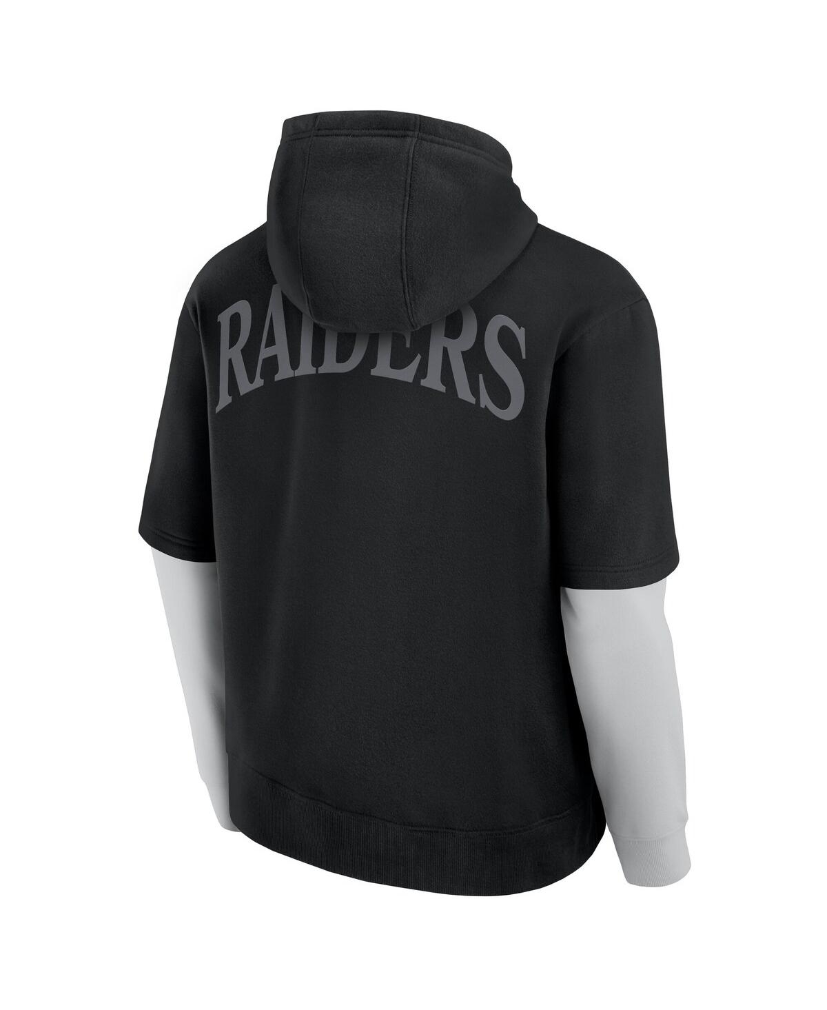 Shop Fanatics Men's And Women's Black Las Vegas Raiders Sleek Elements Pullover Hoodie