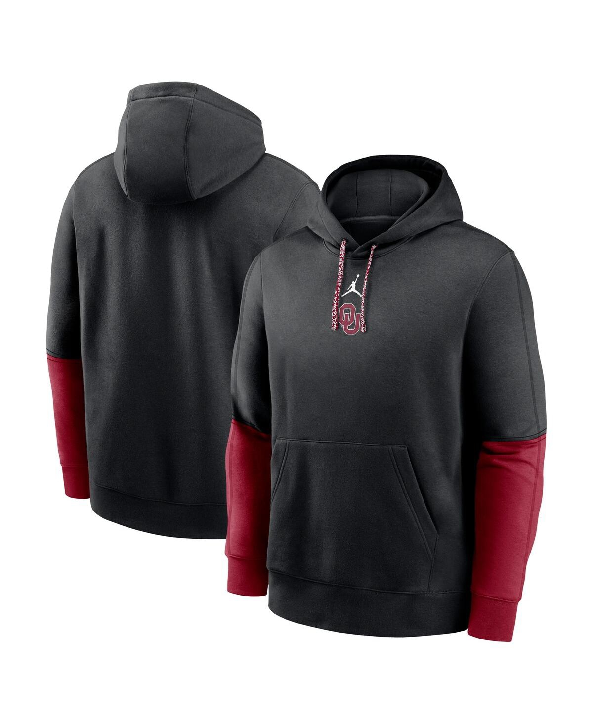 Men's Black/Crimson Oklahoma Sooners 2024 Sideline Club Pullover Hoodie - Black, Crimson