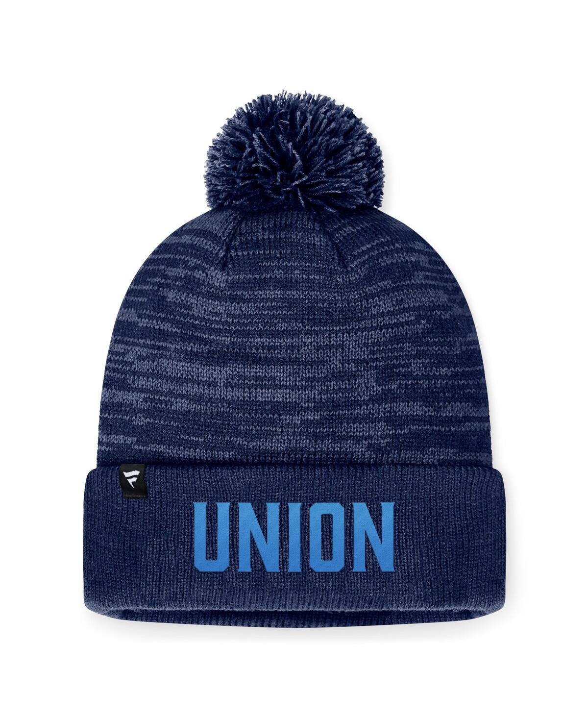 Fanatics Men's Heather Navy Philadelphia Union Low Key Cuffed Knit Hat With Pom In Heather Navy