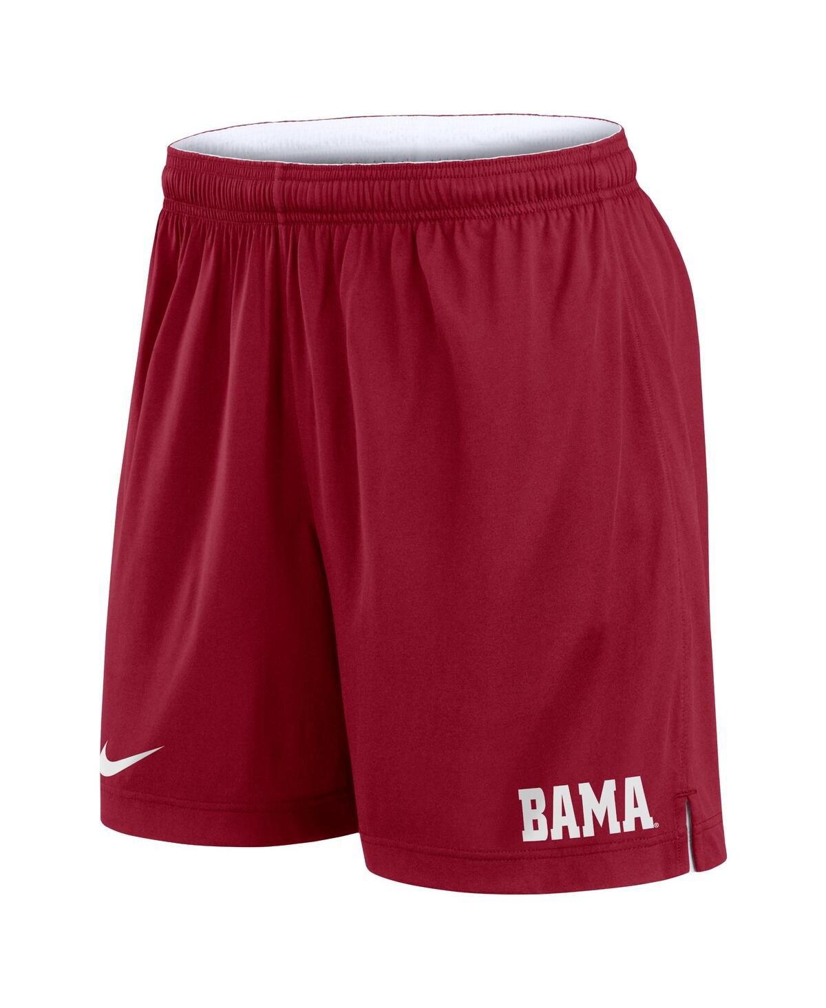 Nike Men's White/crimson Alabama Crimson Tide Primetime Reversible Performance Shorts In White,crimson