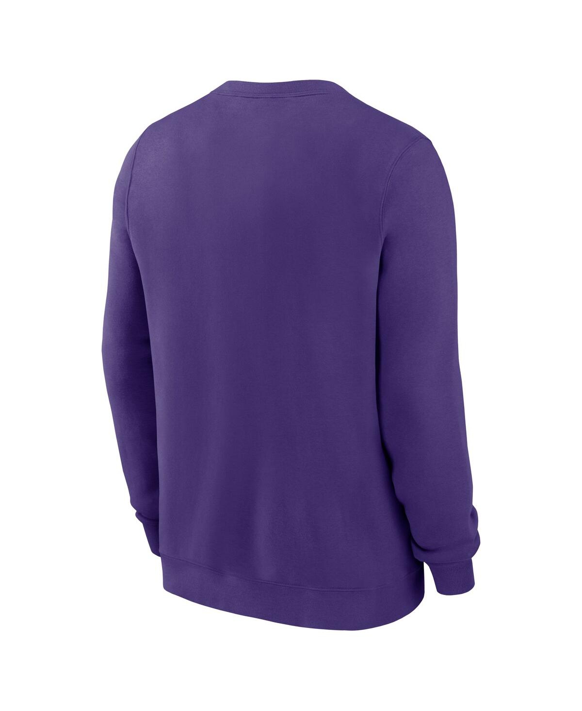 Nike Men's Purple Lsu Tigers Arched Seal Pullover Sweatshirt In Purple