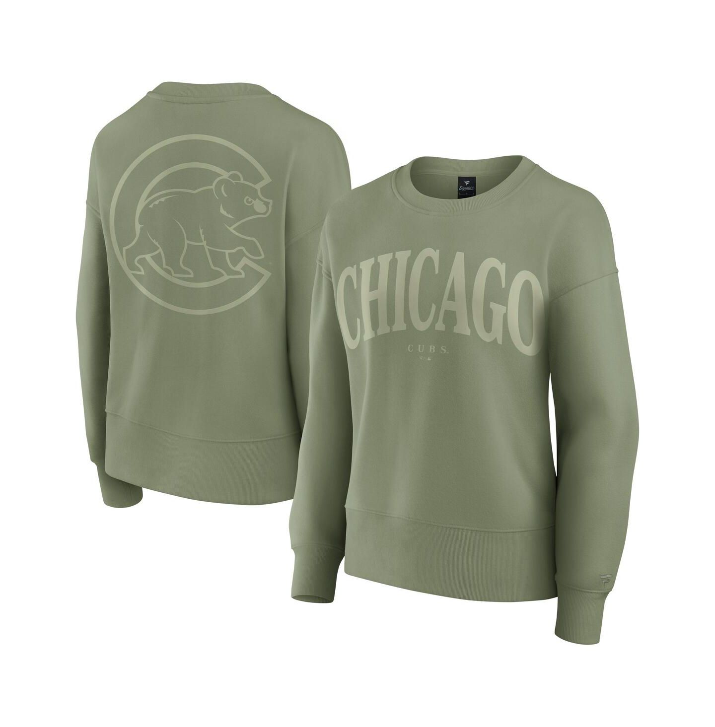 Женская толстовка Fanatics Green Chicago Cubs Elements Flow Pullover — фото 1