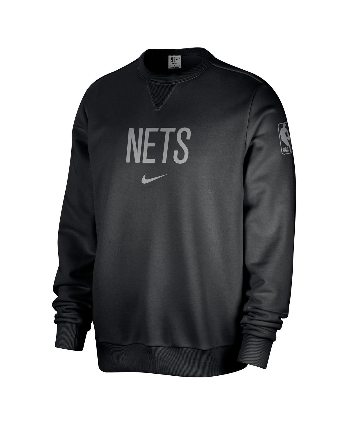 Nike Men's Black Brooklyn Nets Courtside Standard Issue Performance Pullover Sweatshirt In Black