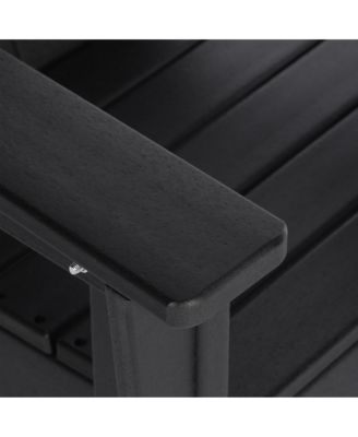 Kids 3-Piece Outdoor HDPE Adirondack Chairs With Square Side Table Set