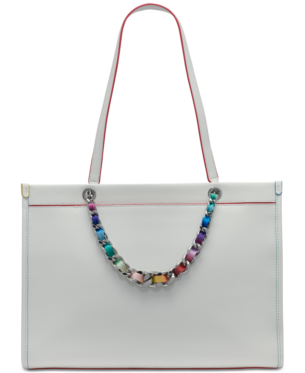 Karl Lagerfeld Savoie Large Leather Tote In Winter White Multi