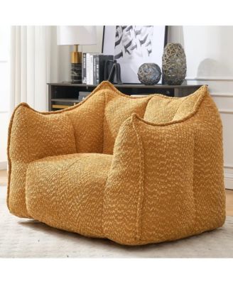 Comfortable Chenille Bean Bag Chair with Armrests for Living Rooms, Bedrooms, Gaming and Watching TV