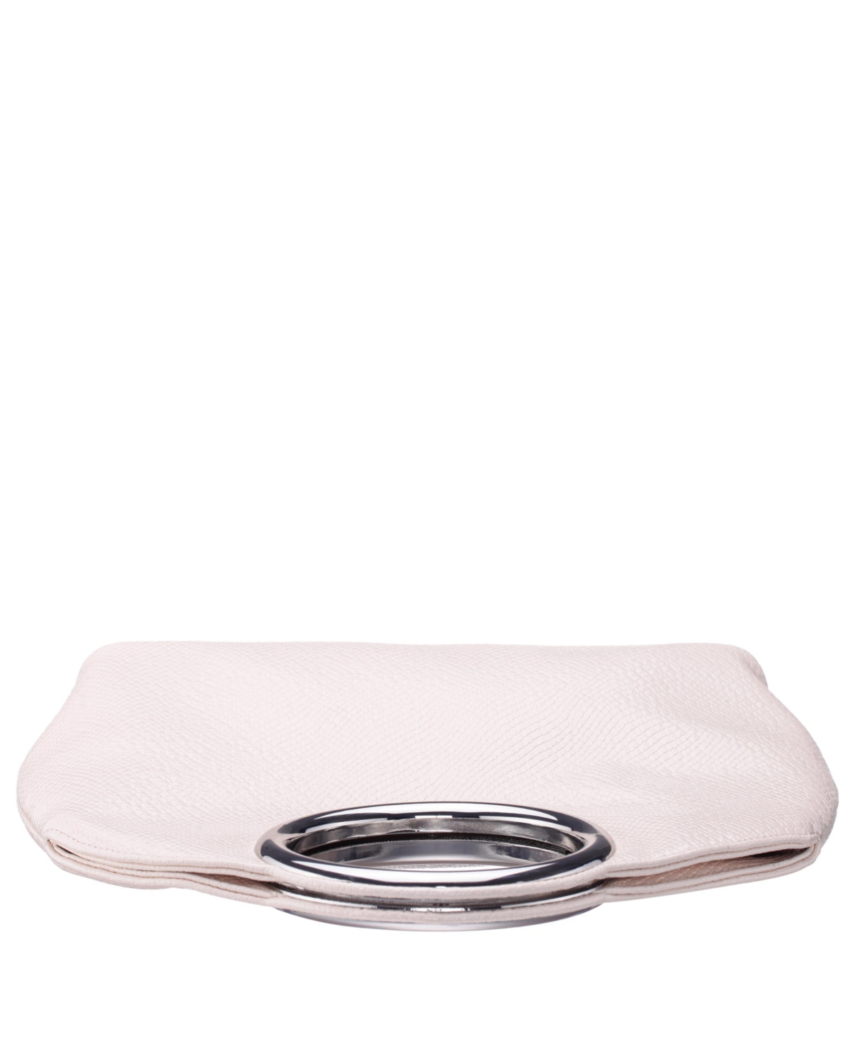Shop Nina Metal Handles Embossed Snake Hobo Bag In Ivory