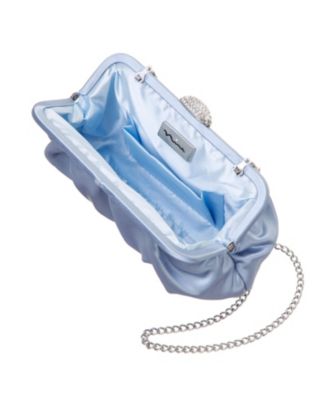 Pleated Frame with Crystal Clasp Clutch