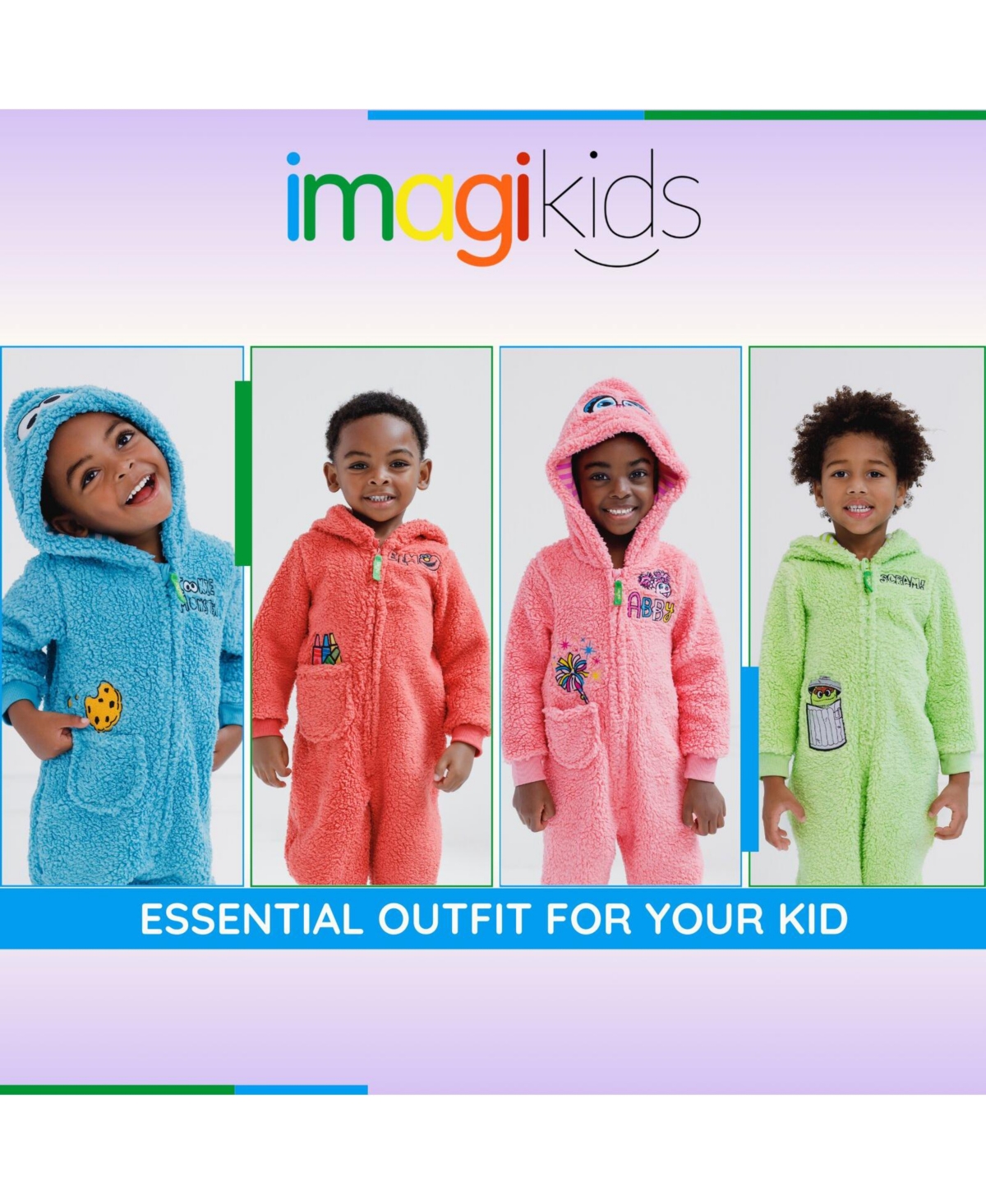 Sesame Street Toddler Boys Cozy Sherpa Zip Up Cosplay Costume Coverall Newborn to (Newborn - 4T