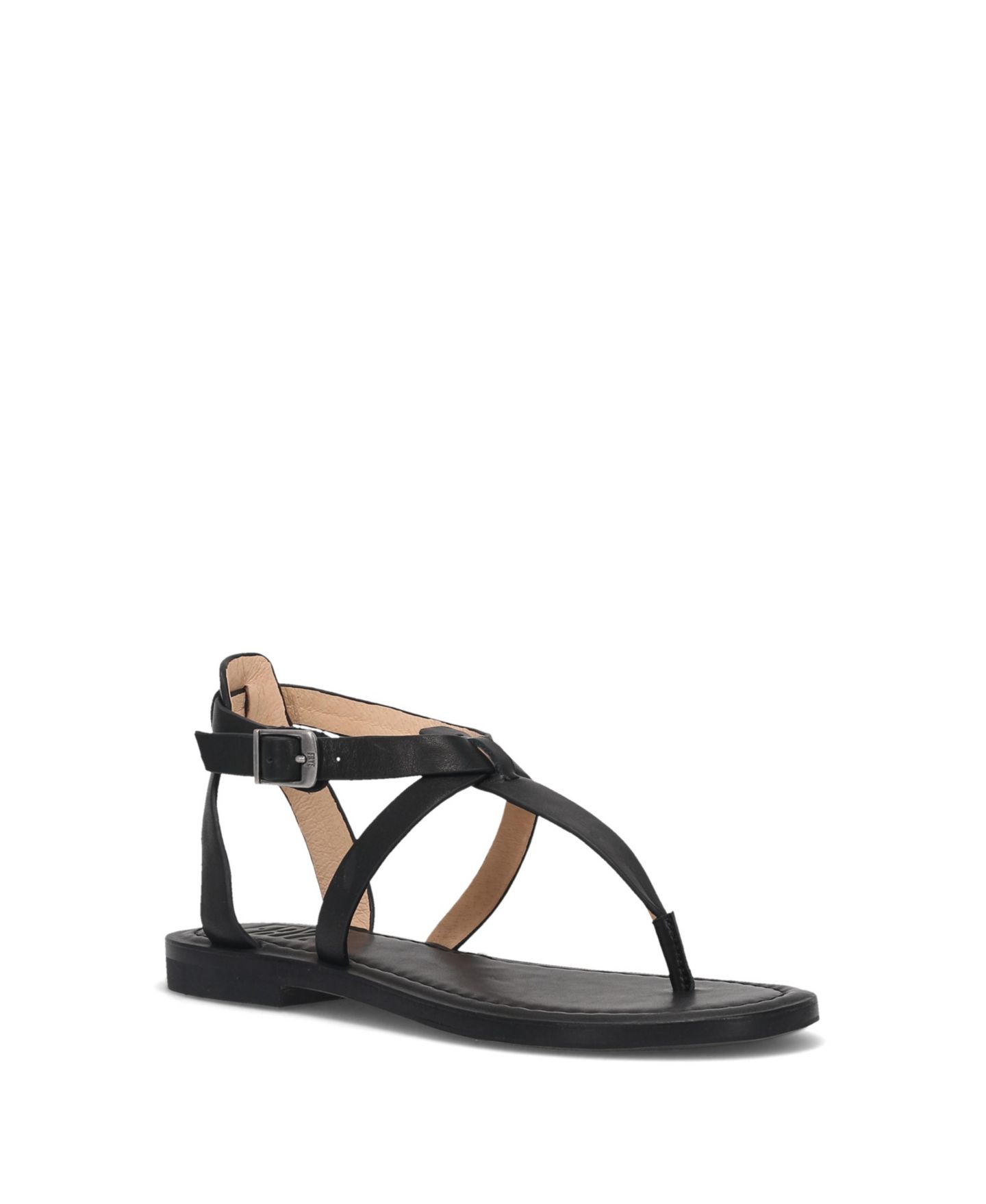 Женские сандалии Frye Taylor Thong Leather Flat, цвет: Чёрный натуральный кожаный — фото 3