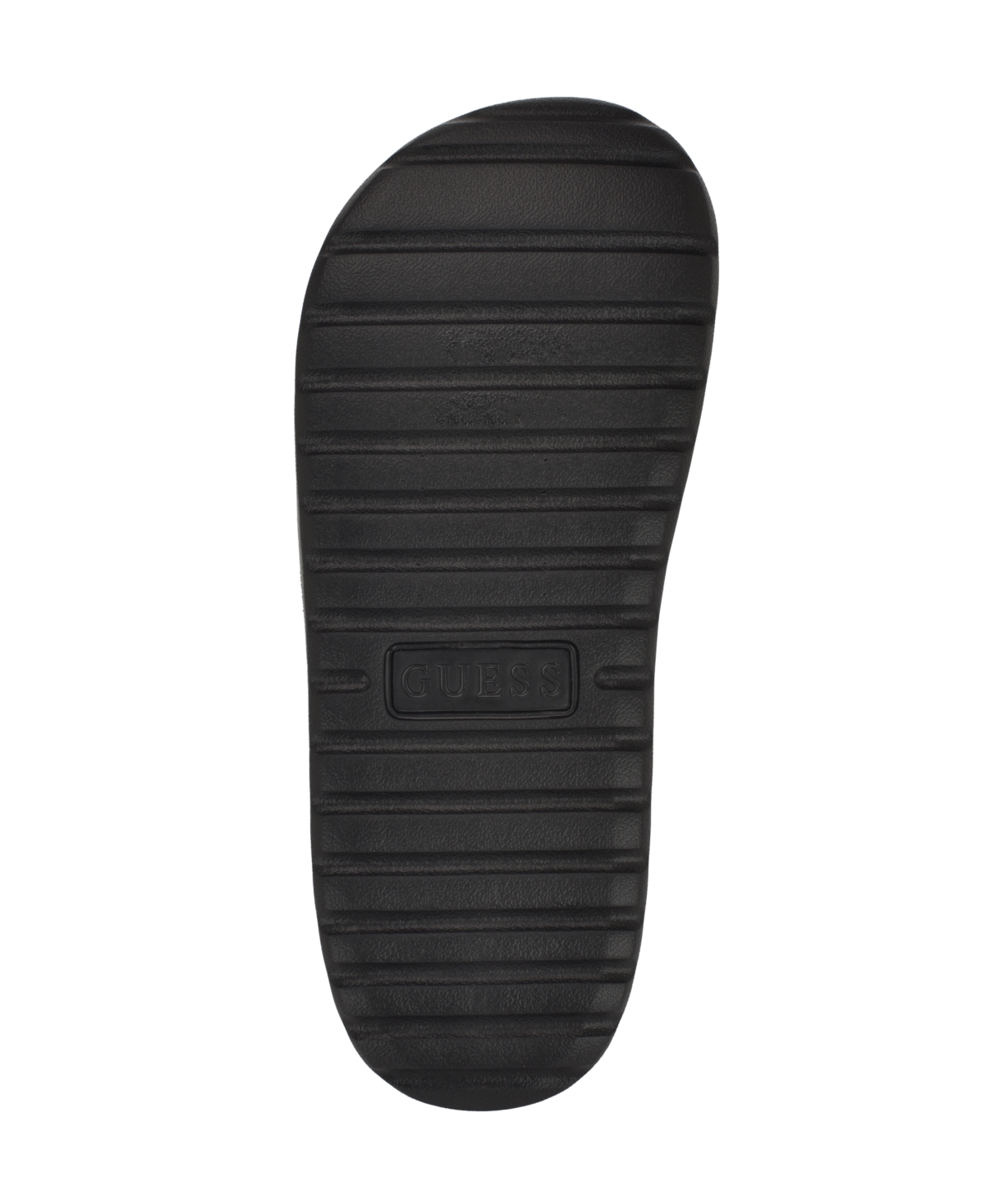 Guess Men's Magaria Branded Elevated Pool Slides In Dark Gray Logo Multi