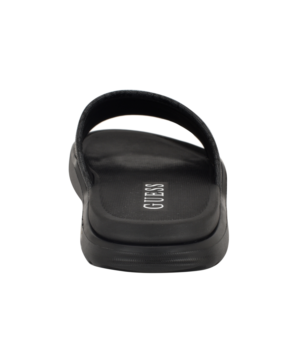 Guess Men's Magaria Branded Elevated Pool Slides In Dark Gray Logo Multi