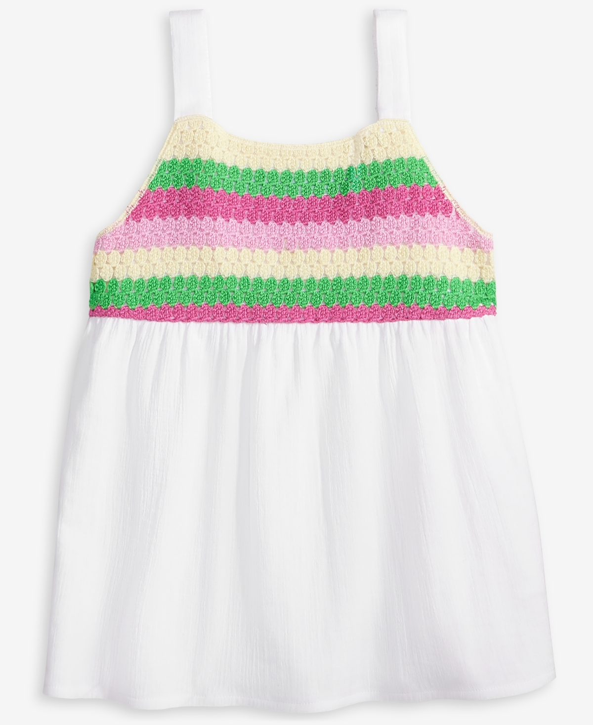 Epic Threads Kid Girl Cotton Multi Crochet Swing Tank Top, Exclusively At Macy's In Bright Whi
