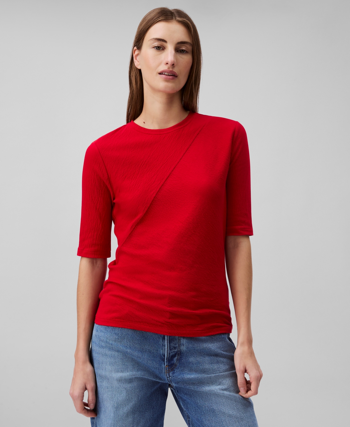 Calvin Klein Women's Textured-knit 3/4-sleeve Top