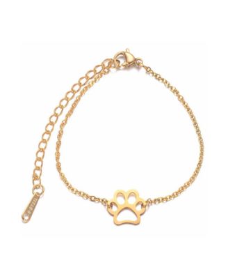 EternalPrint Link Chain Paw Print Charm Bracelet - Gold 39$