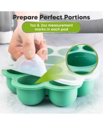 Prep Silicone Baby Food Freezer Tray with Clip-on Lid, 2oz x 10 Silicone Freezer Molds, BPA-Free Baby Food Storage