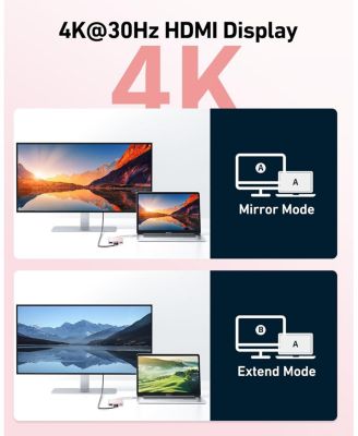 USB C to HDMI Multiport Adapter, 3 in 1 USB C Hub with USB 3.0 Data Port, 4K HDMI Port & PD Max 100W Charging for USB C Phones, Tablets, iPad Pro, Surface, Laptops, Switch, Dell XPS and More