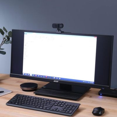 Full HD USB Streaming 2MP Webcam | 1080P HD | 360&deg; Rotation | Digital Microphone | Plug & Play for Desktop or Laptop PC | Stream for Zoom, Skype, Facetime, YouTube | Conference Calls & MS Teams