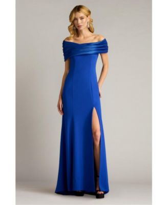 Women's Dalton Contrast Off-Shoulder Gown