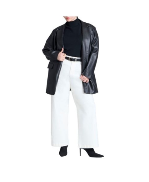 Женские джинсы ELOQUII Plus Size Trouser Jean, цвет: Белый