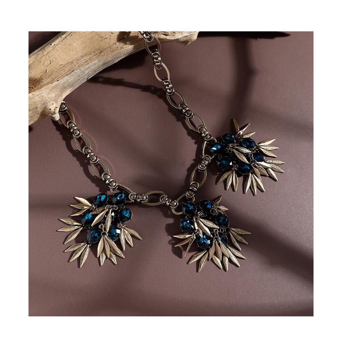 Sohi Party Stone Statement Necklace In Blue