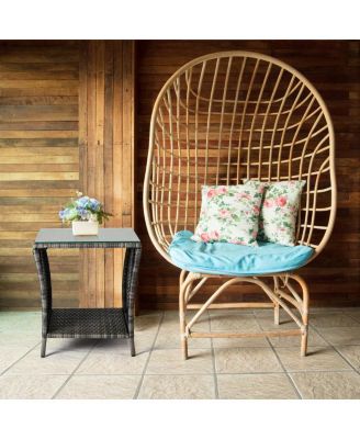Outdoor Patio Wicker Side Table Stylish and Durable Table for Garden, Deck, or Patio Use