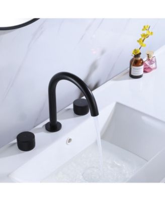 8 in. Widespread 2-Handle High-Arc Bathroom Faucet in Matte Black