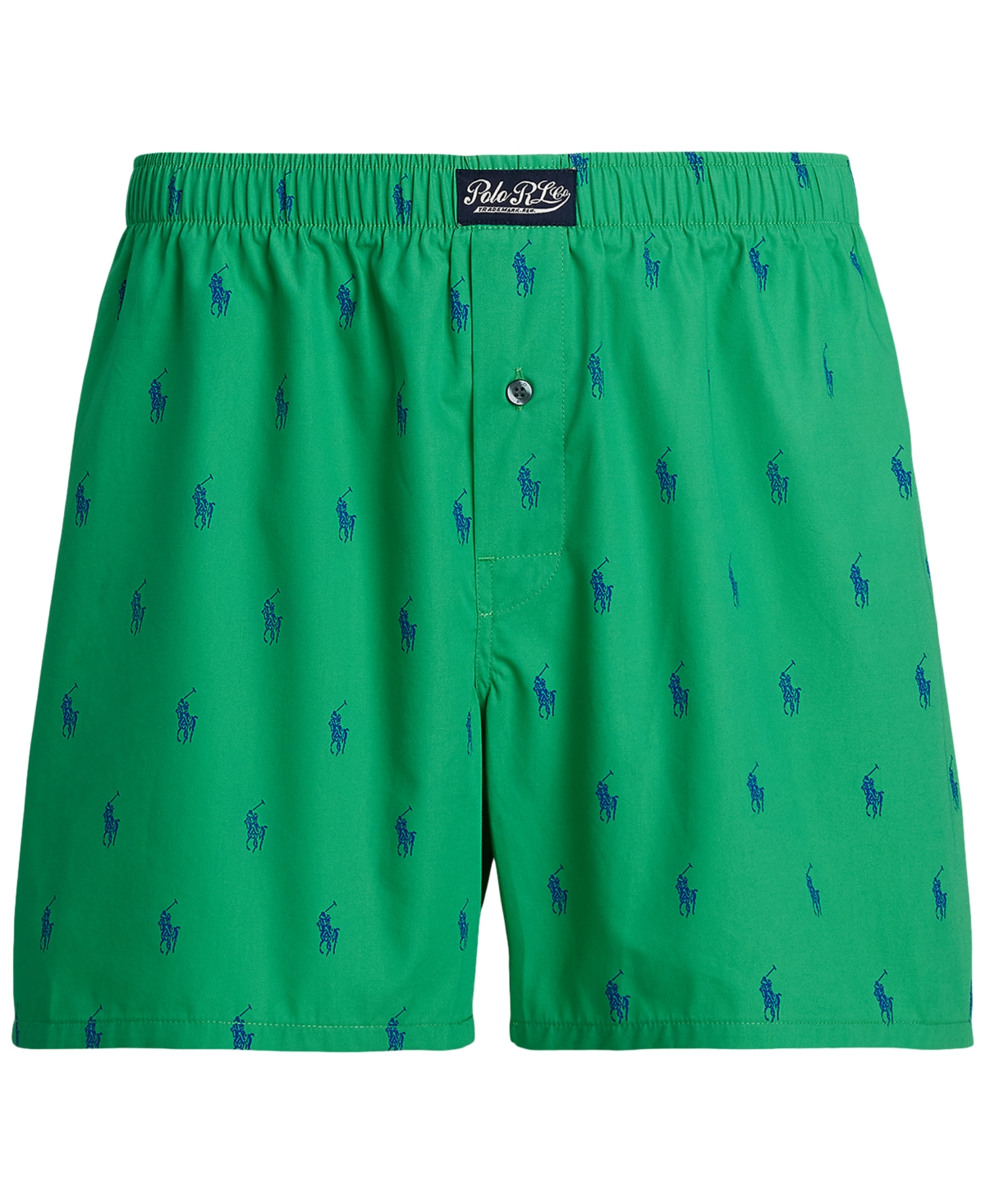 Polo Ralph Lauren Signature Pony Cotton Boxer In Grasshopper Green W,rugby Royal Aopp