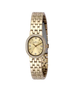 Women's 48135 Angel Quartz 3 Hand Gold, Silver Dial Watch