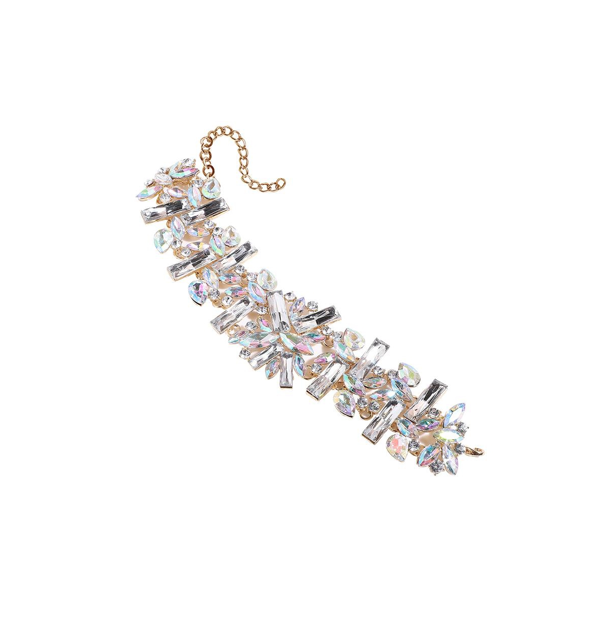 Chunky Crystal Choker Necklace - Silver