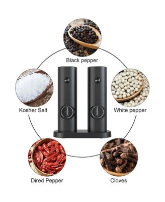 Adjustable Coarseness Automatic Battery-Powered Salt and Pepper Grinder Set
