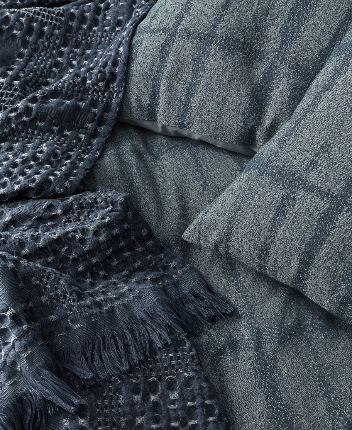 Oake Indigo Stripe 3-pc. Comforter Set, Full/queen, Exclusively At Macy's In Blue