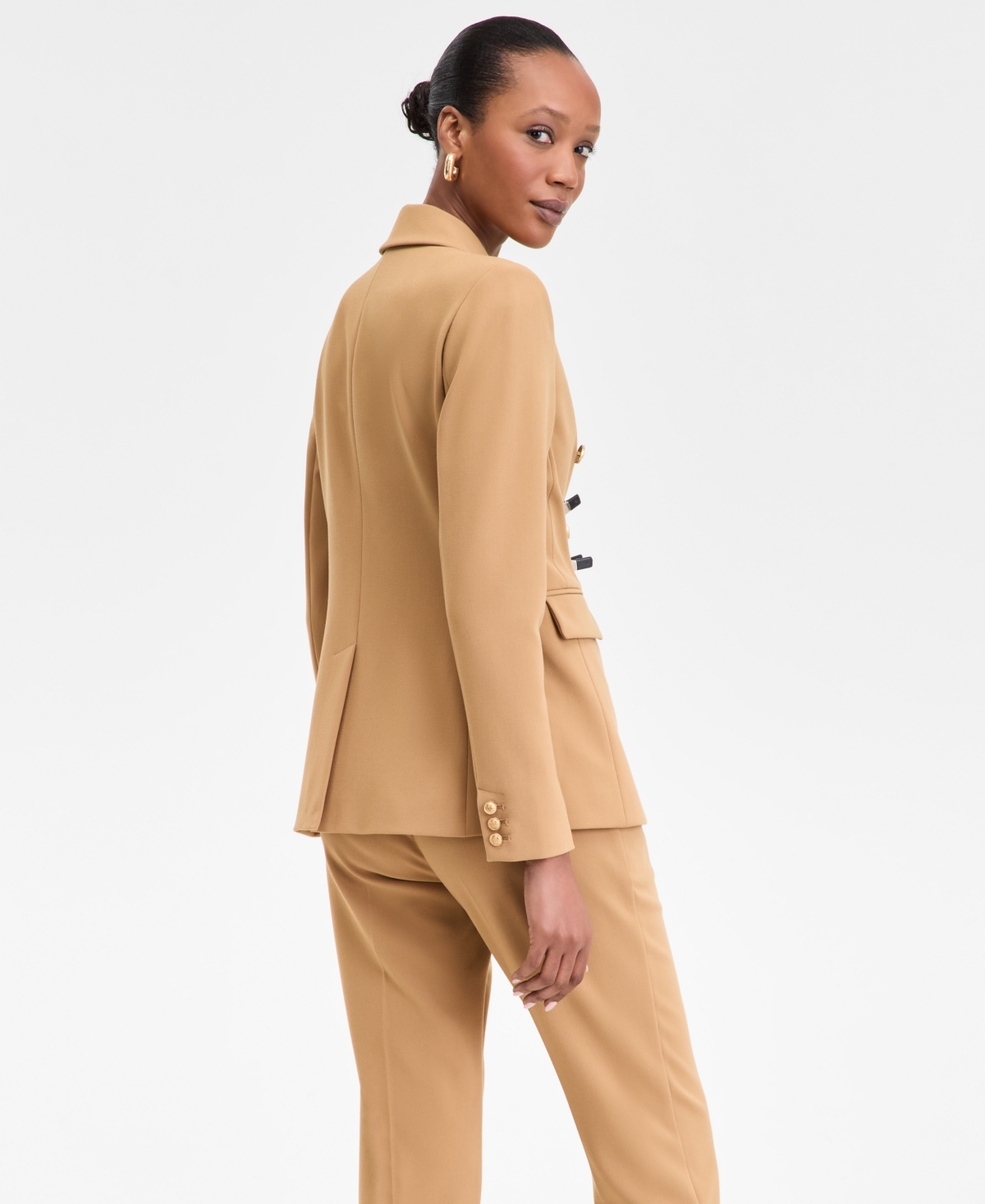 Inc International Concepts Women's Double-breasted Blazer, Exclusively At Macy's In Warm Toffe