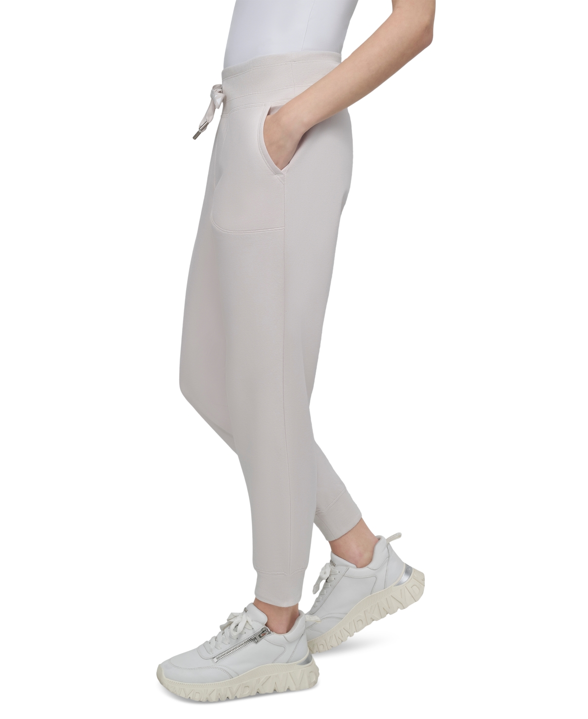 Dkny Sport Women's Logo-drawstring High-rise Joggers In Sand